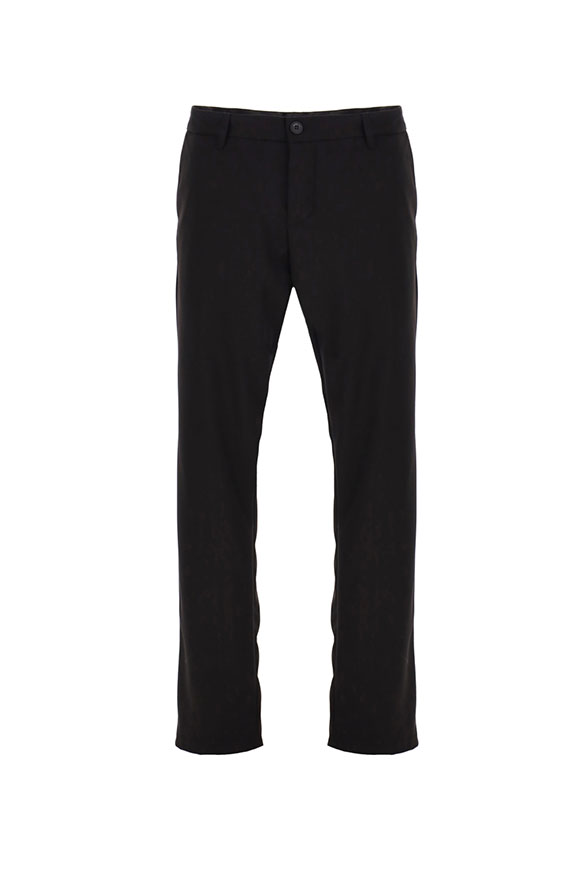 Imperial - Lose black low-rise trousers with belt loops