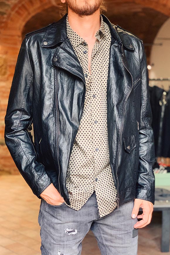 Gianni Lupo - Black eco leather jacket