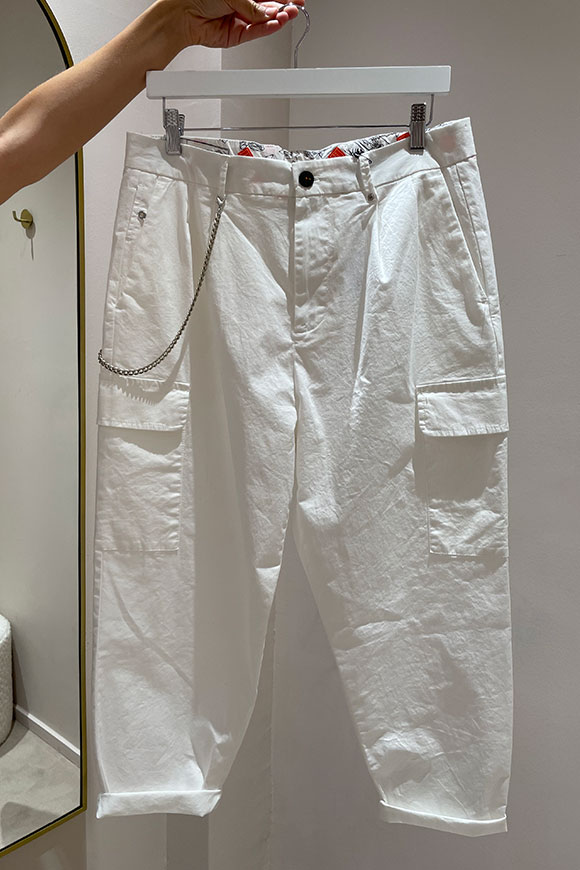 Block Eleven - Pantalone bianco con tasche laterali