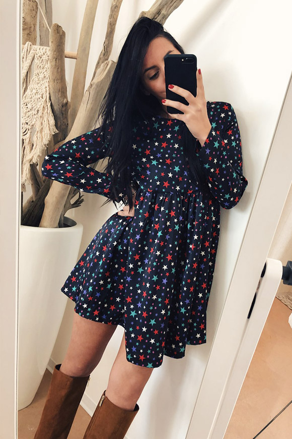 Vicolo - Blue dress with soft stars