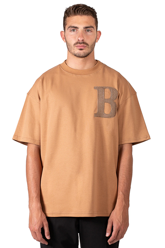 I'm Brian - T shirt caramello oversize con logo ricamato
