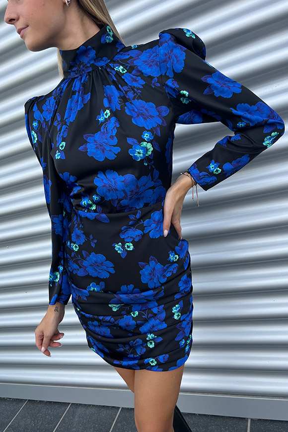 Simona Corsellini - Vestito mini stampa Nightly fiori blu