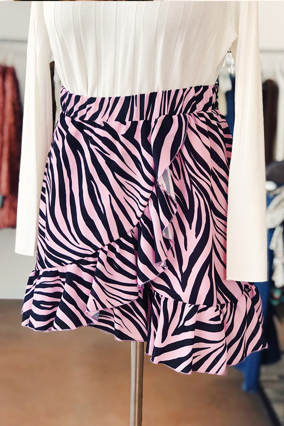 Vicolo - Pink and black zebra skirt