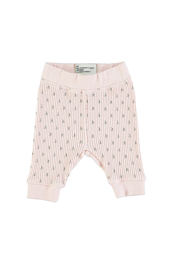 Piupiuchick - Pantaloni a costine rosa con barchette