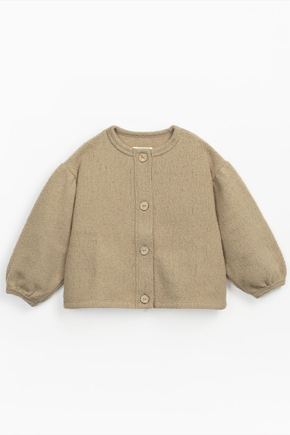 Play Up - Cardigan beige con manica palloncino