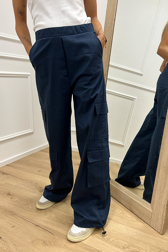 So Allure - Pantaloni cargo blu navy in tela tecnica