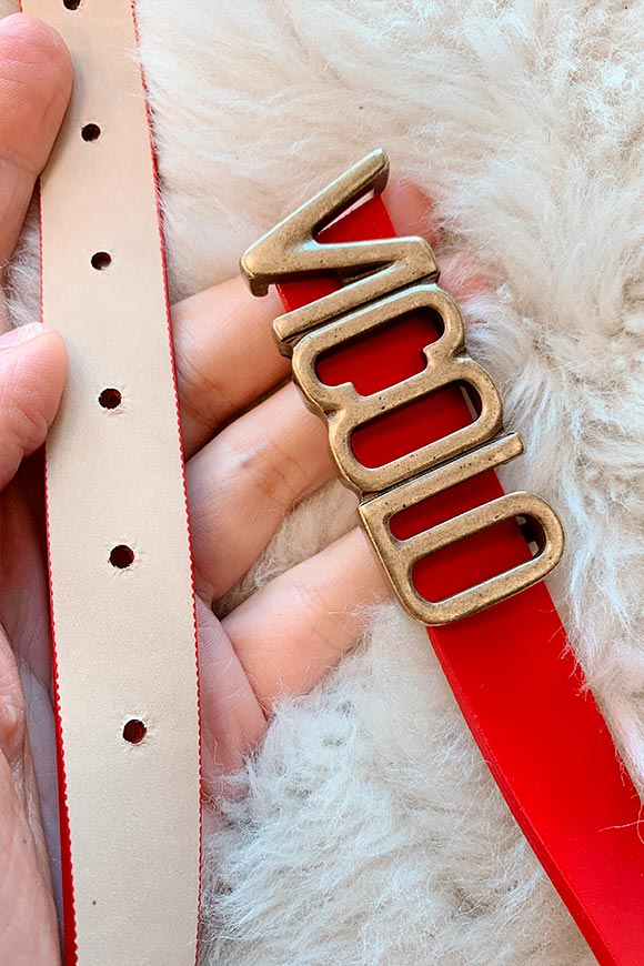 Vicolo - Cintura rossa bassa con logo
