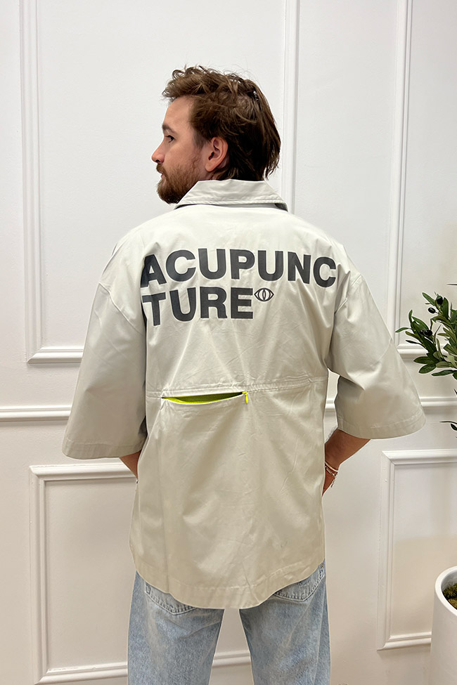 Acupuncture - Camicia grigio chiaro stampa logo sul retro