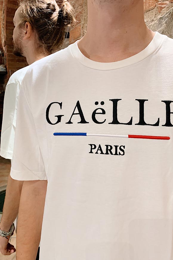 Gaelle - T shirt bianca logo ricamato