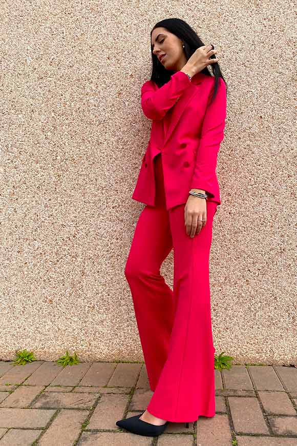 Vicolo - Raspberry flared pants in jersey