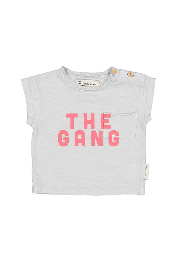 Piupiuchick - T shirt grigia chiara stampa "The gang"