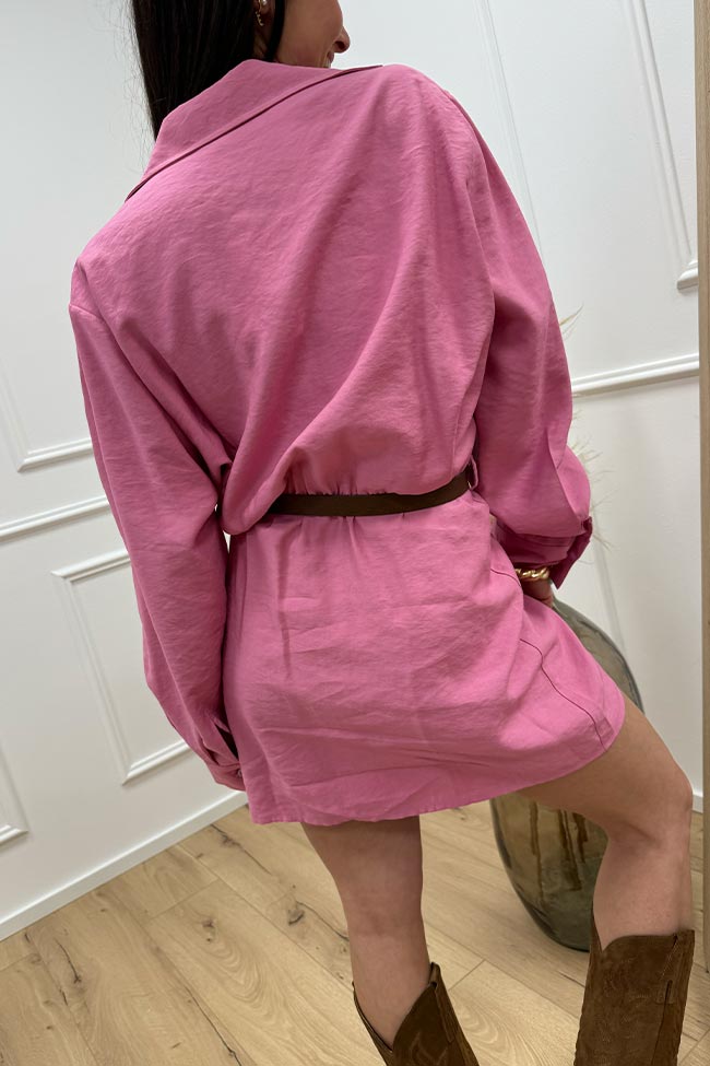 Haveone - Vestito rosa stile portafoglio con cintura