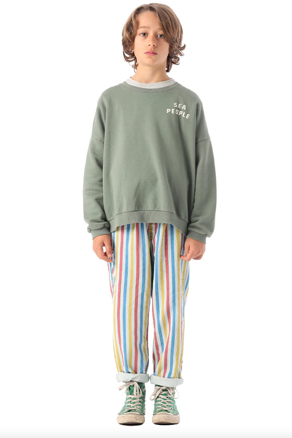 Piupiuchick - Pantaloni righe multicolor in velluto