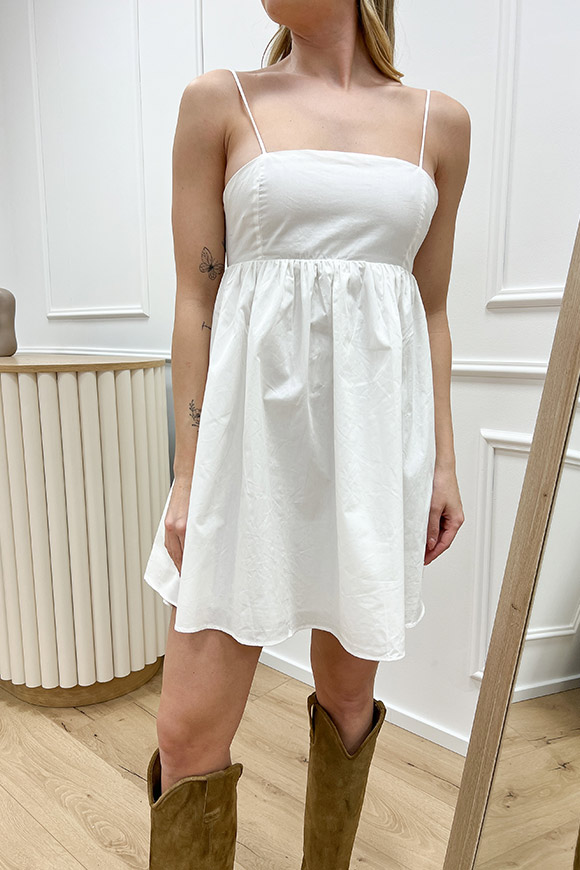 Glamorous - Vestito bianco in cotone schiena scoperta