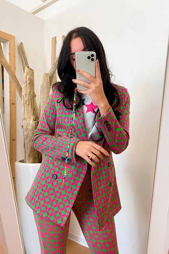 Vicolo - Pink and green patterned jacket