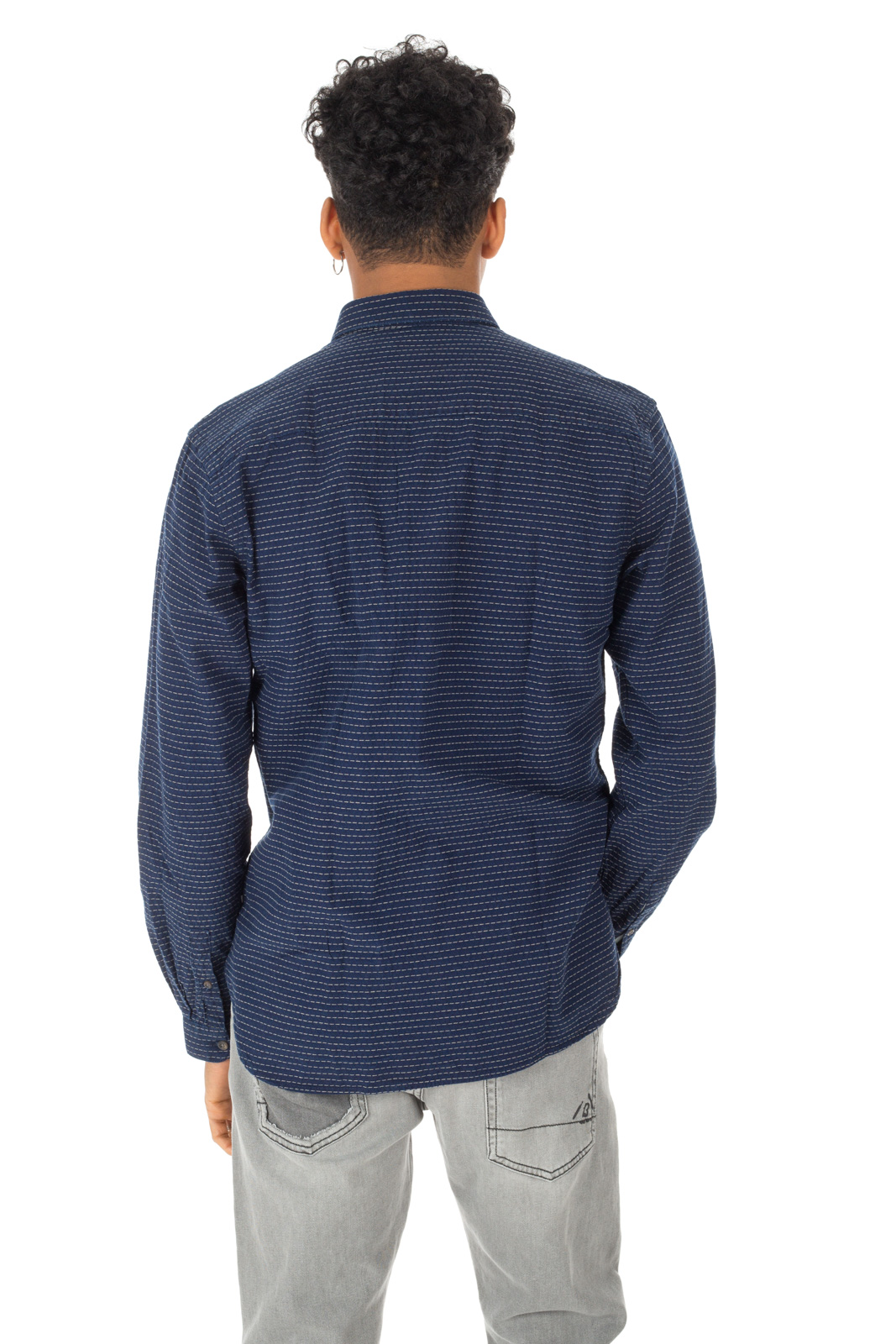 Minimum - Camicia Blu Crest Ricami