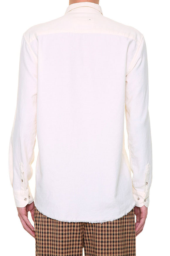 Block Eleven - Cream shirt with fringed hem