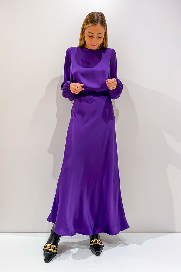 Motel - Purple blouse with balloon sleeves