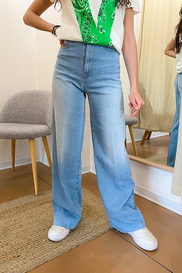 Vicolo - Jeans wide leg a palazzo lavaggio chiaro
