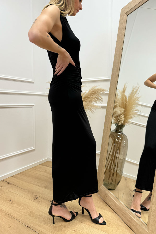 Glamorous - Vestito smanicato nero con arricci laterali