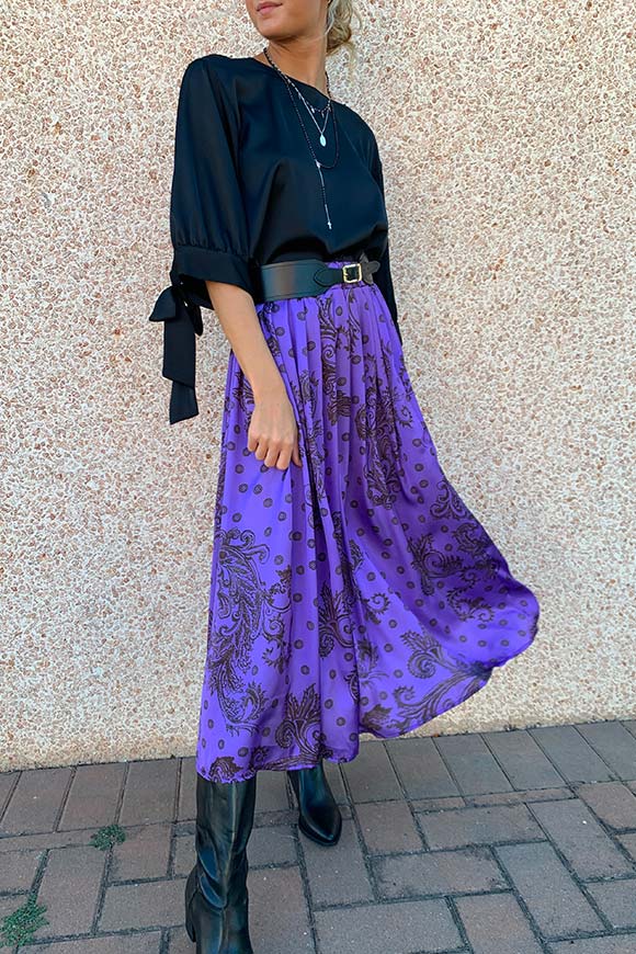 Vicolo - Purple bandana patterned skirt