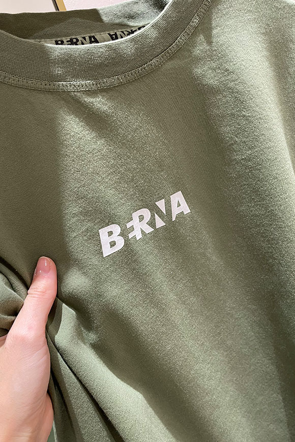 Berna - Military green T shirt with logo print on the front over