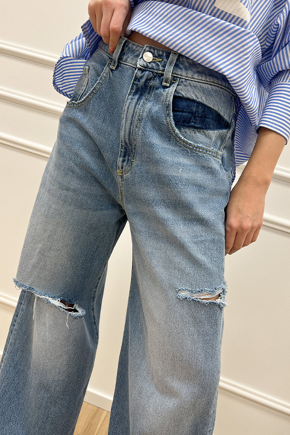 Icon Denim - Jeans "Poppy" rotture su ginocchio e coscia