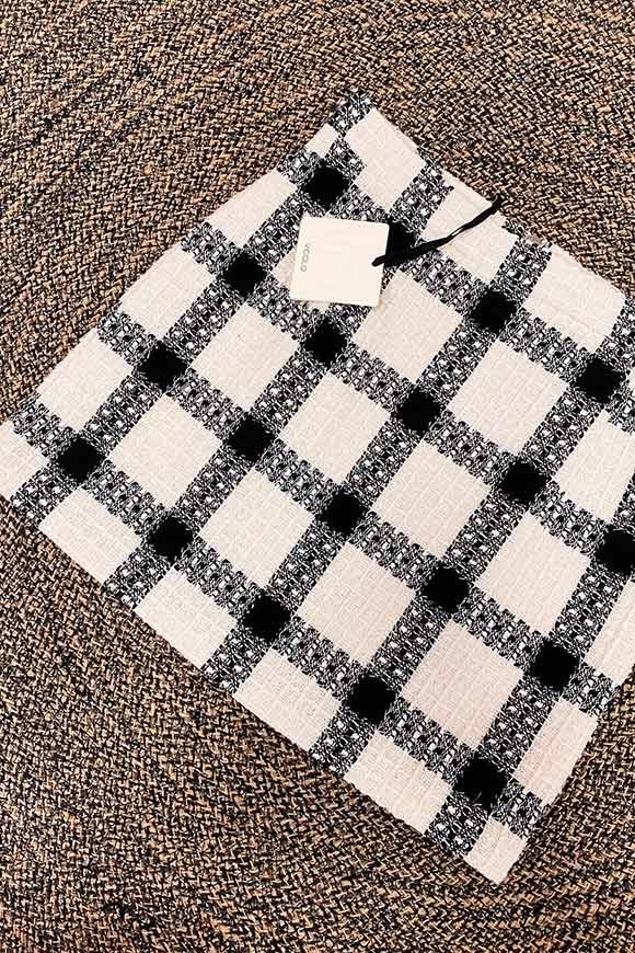 Vicolo - Black and white checked structured pencil skirt