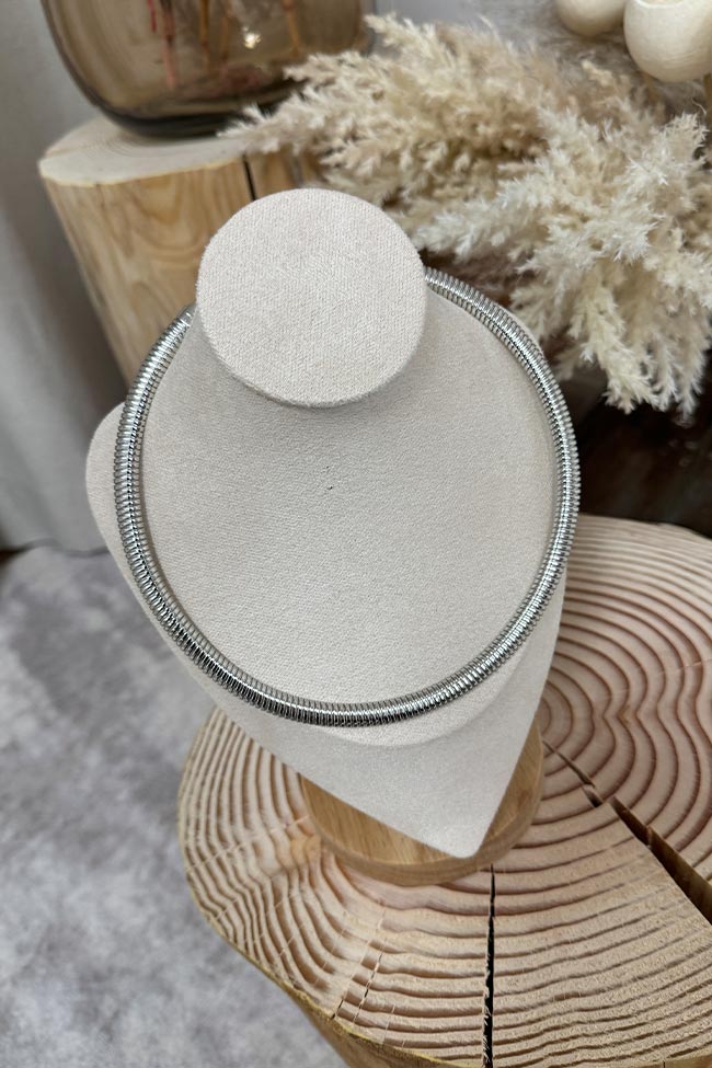 Calibro Shop - Collana girocollo zigrinata argento