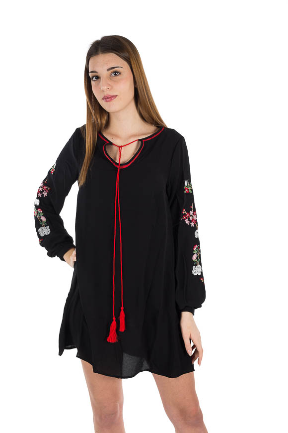 Glamorous - Tunic dress with embroidery and tassels