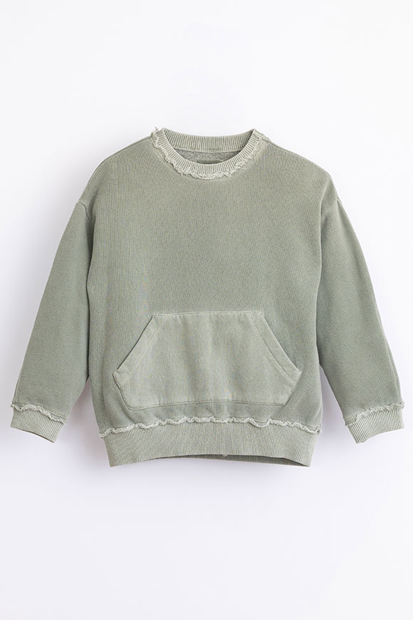 Play Up - Sage green sweater with Avocado kangaroo pocket