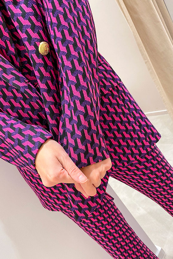 Vicolo - Fuchsia and purple jacket in hearts pattern