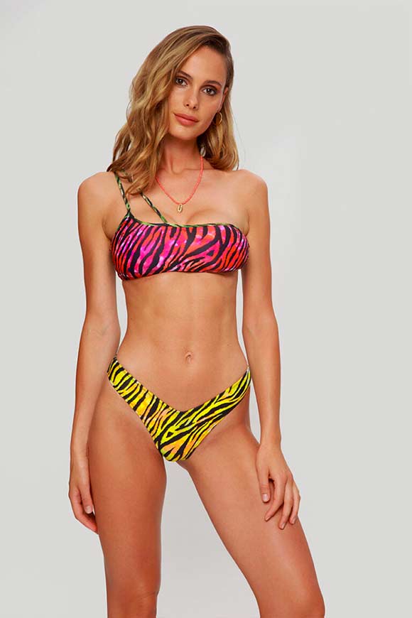 4Giveness - Bikini top a fascia fantasia animalier multicolor