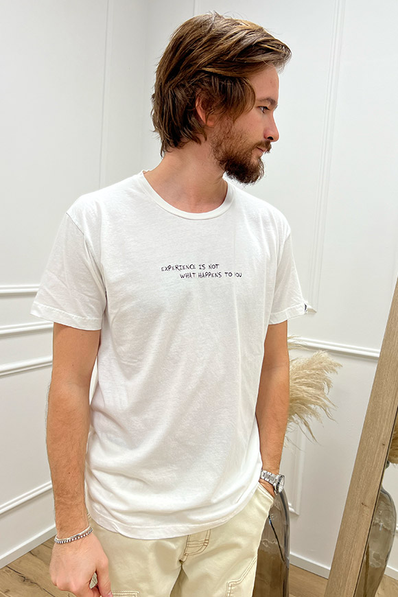 Berna - T shirt bianca con stampe scritte nere