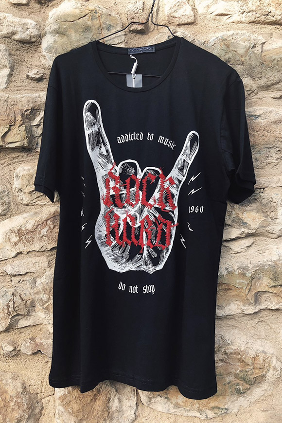 Gianni Lupo - T shirt rock nera