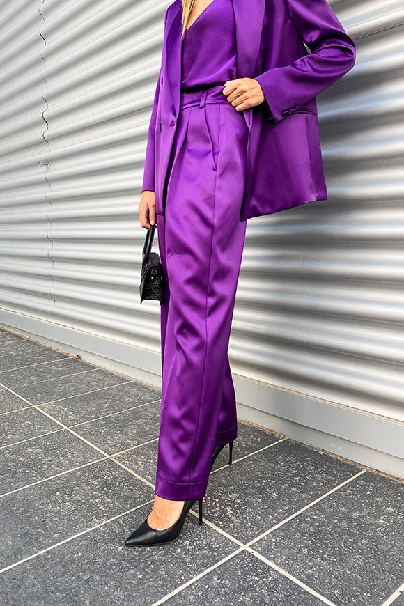 Vicolo - Purple satin palazzo pants
