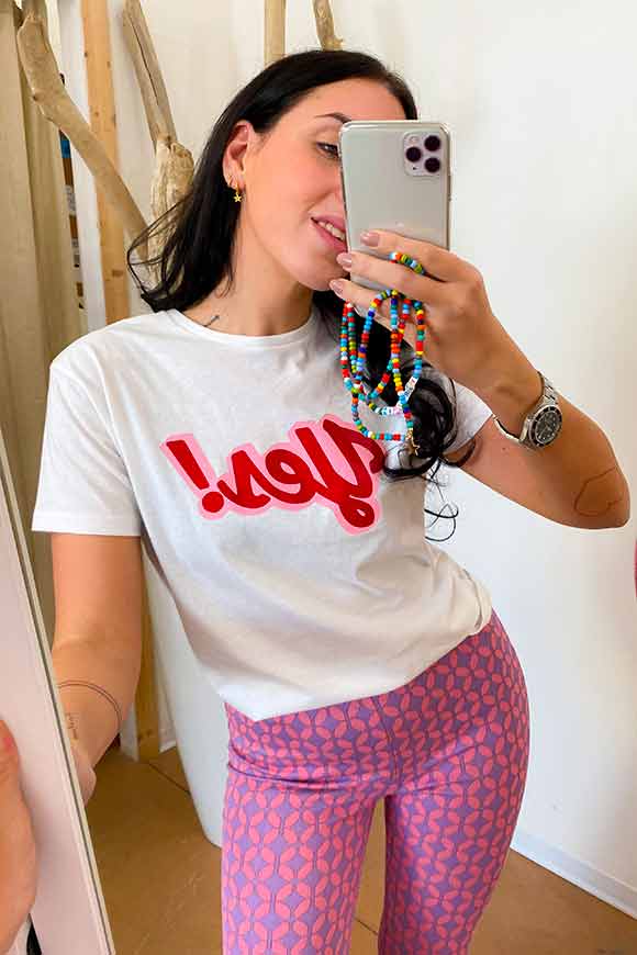 Vicolo - T shirt bianca con stampa "Yes!"