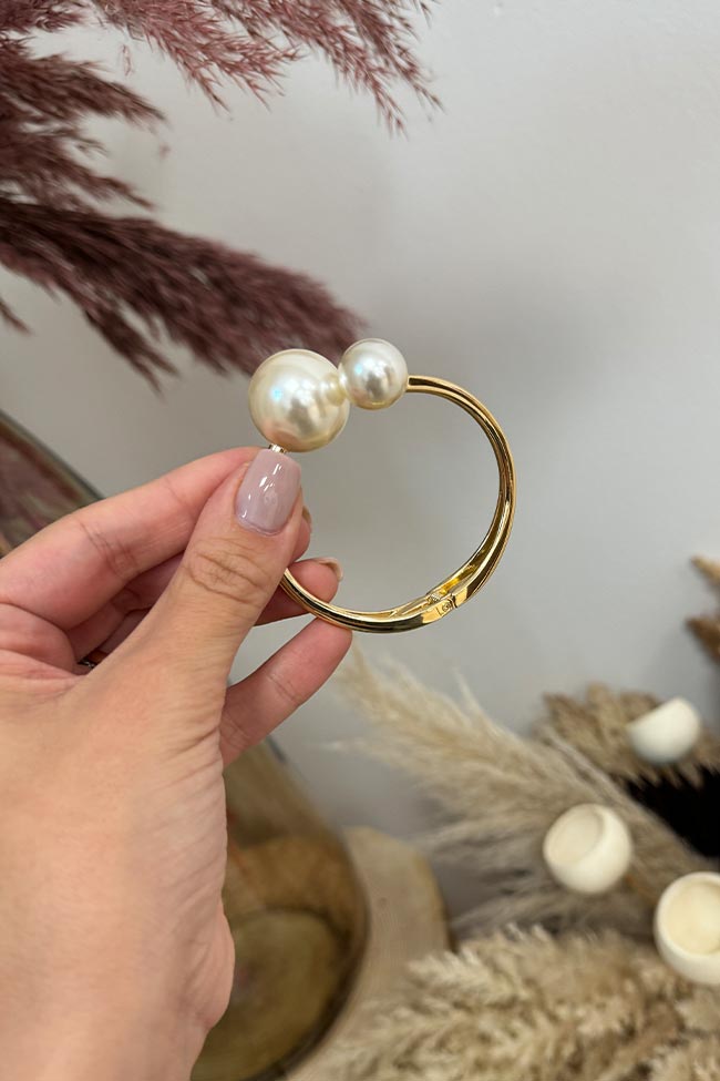 Calibro Shop - Bracciale oro con doppia perla