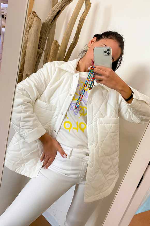 Vicolo - Short white quilted jacket