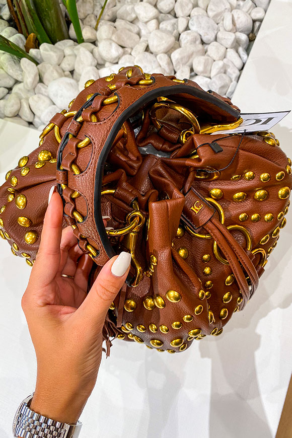 La Carrie - Bucket rings brown bag