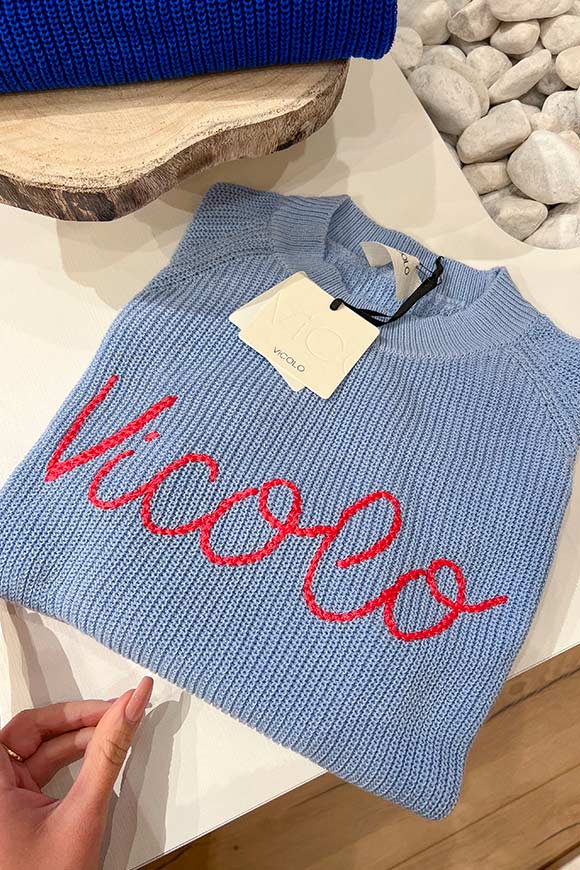 Vicolo - Sugar paper sweater with strawberry "Vicolo" logo