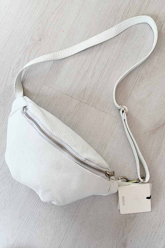 Vicolo - White bum bag with logo