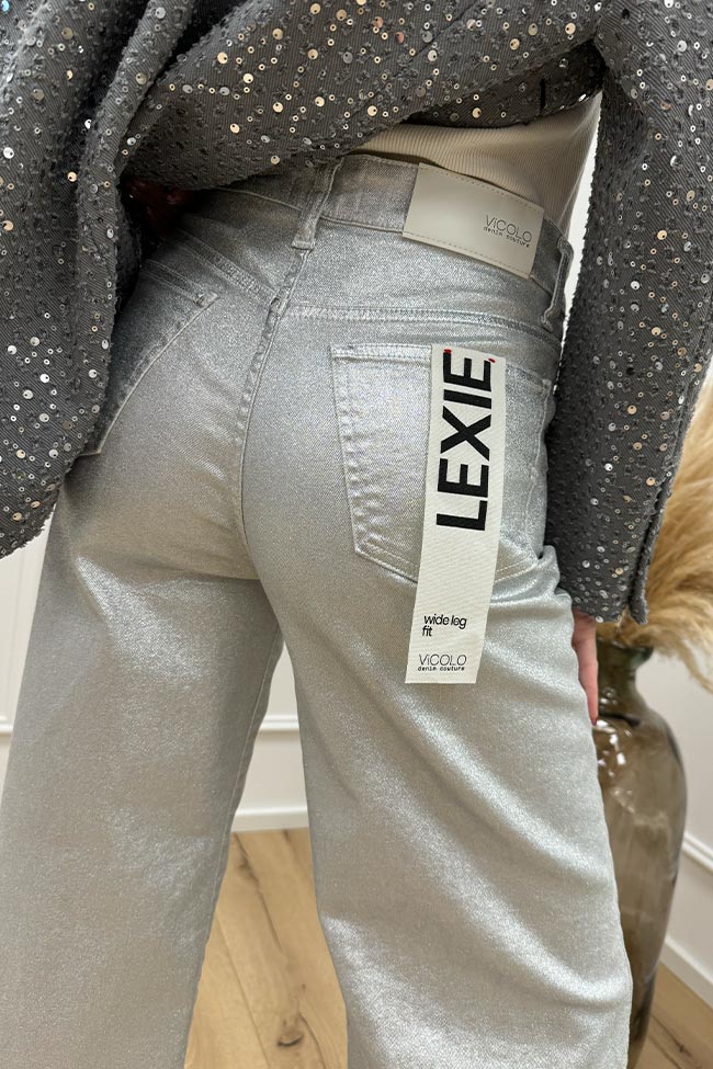 Vicolo - Jeans Lexie spalmato argento