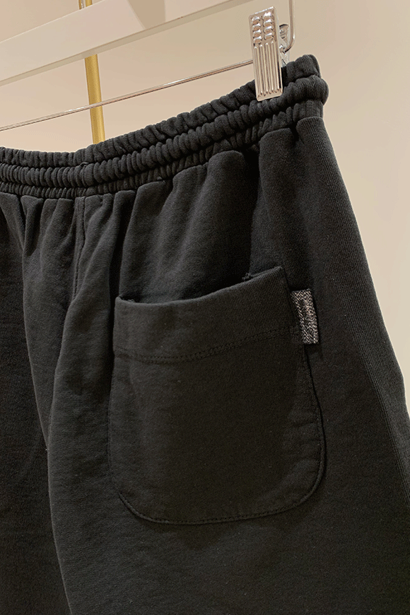 Berna - Black fleece bermuda shorts with turn-up