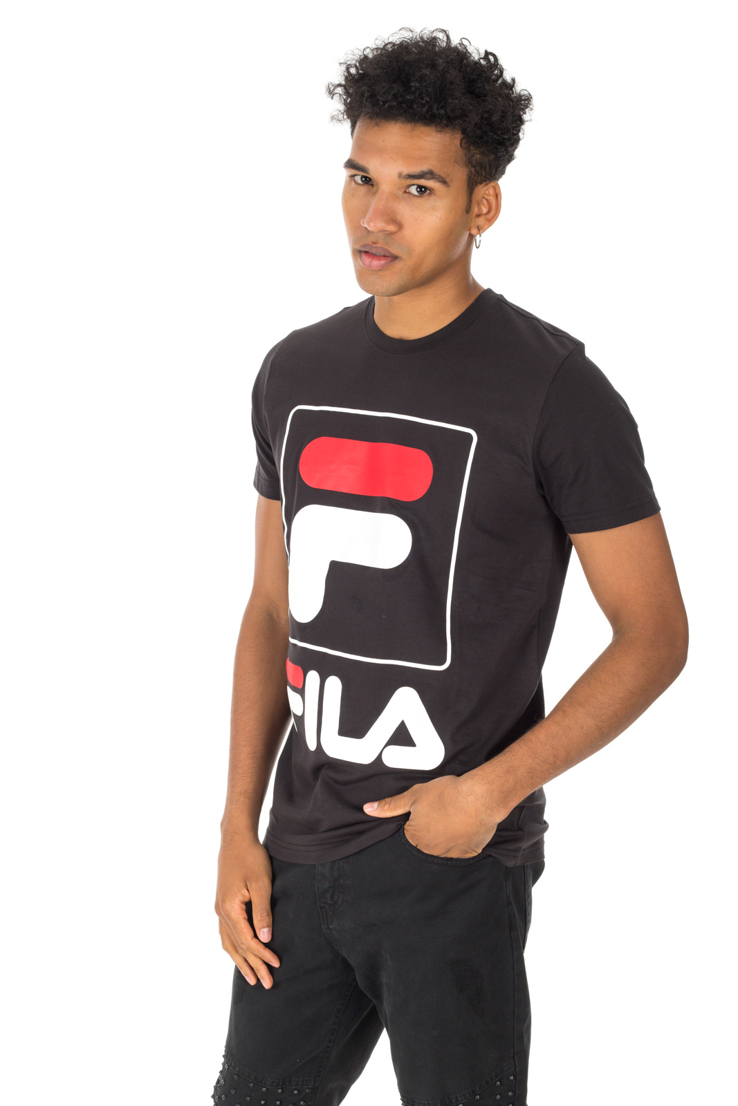 Fila - T shirt Nera Maxi Logo