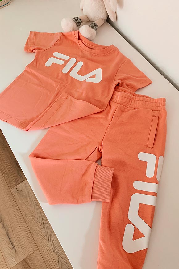 Fila - Pink fleece trousers with side logo Child