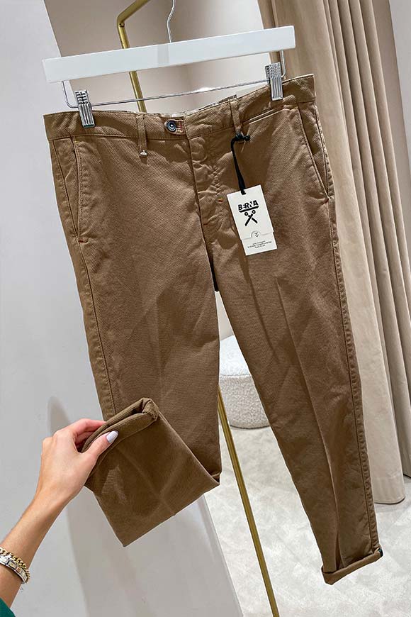Berna - Pantaloni cammello in drill di cotone