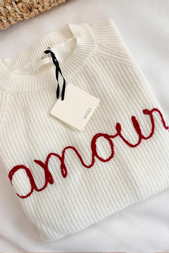 Vicolo - "Amour" white sweater