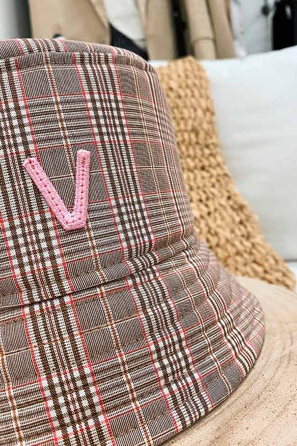 Vicolo - Pink and brown Scottish bucket hat