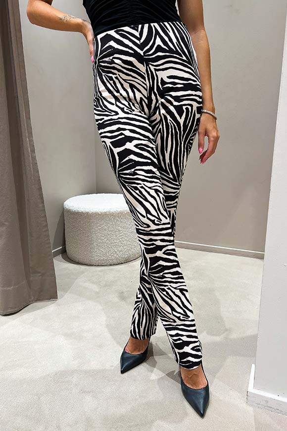 Vicolo - Pantaloni leggings zebrati con spacchi